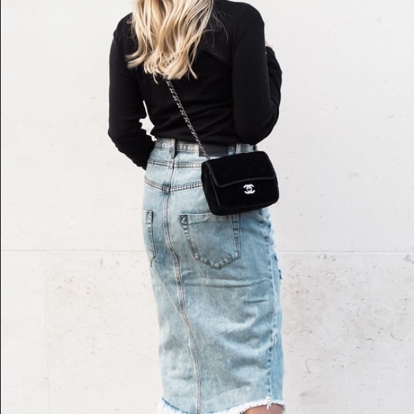 One Teaspoon WHISKEY CADILLAC SKIRT IN DENIM - Picture 2 of 8